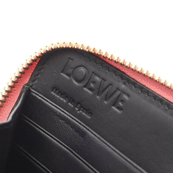 Loewe Puzzle Zip Around Wallet round long leather pink - Picture 4 of 8